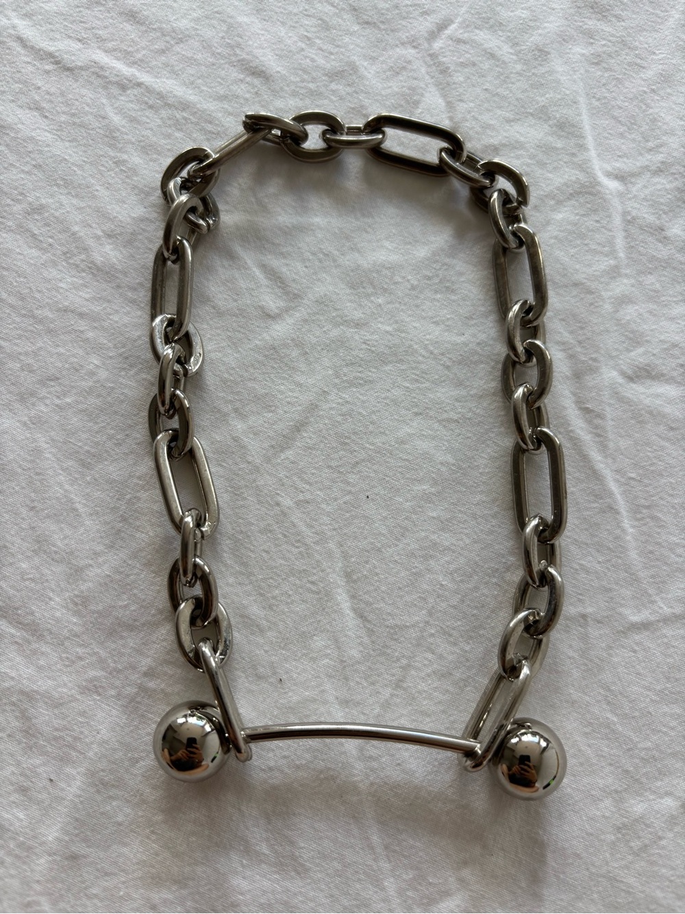 Silver Chunky Chain Statement Necklace